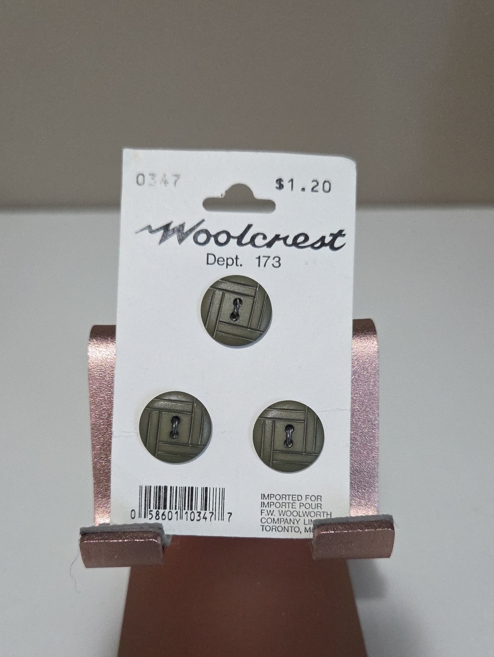 Vintage Woolcrest Olive Green Buttons
